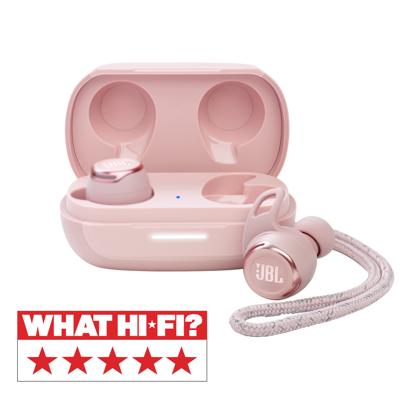 Auriculares True Wireless - JBL Reflect Flow Pro, True Wireless, De botón, BT 5.0, Rosa + Estuche de carga