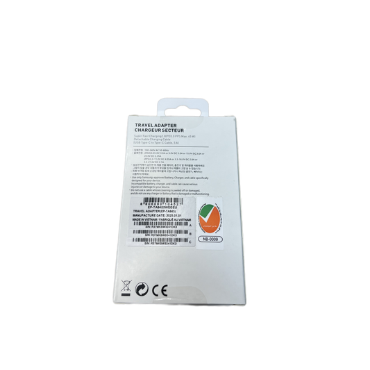 Chargeur rapide USB-C Samsung 45 W | Power Delivery (PD)
