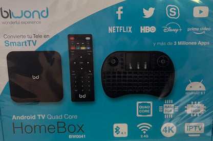 Android TV Quad Core HomeBox BW0041 - 4K - Smart TV - IPTV